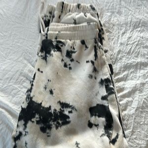 multi color cream and black soft sweats